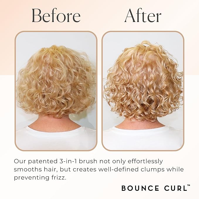 Bounce Curl Define EdgeLift Brush, 5-in-1 Tool for Effortlessly Defined Curls, Waves & Coils, Reduces Frizz - Tan