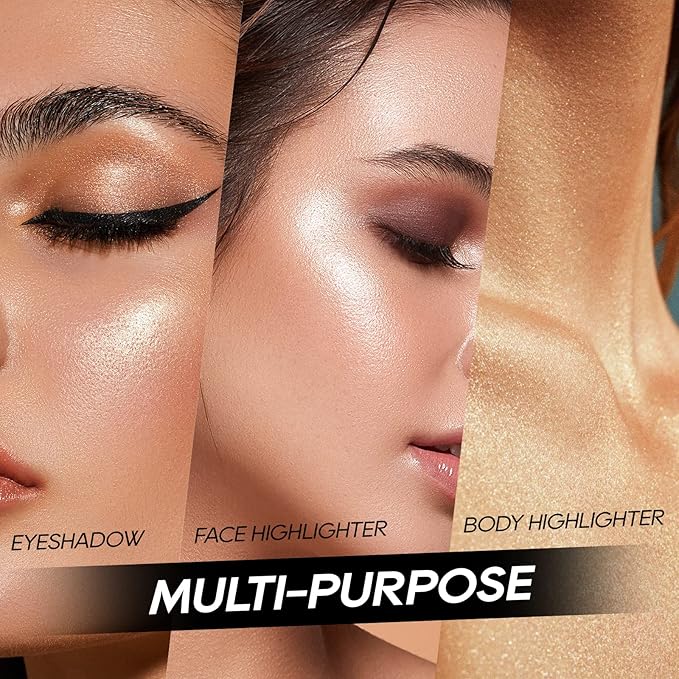 Baked Highlighter Powder Palette, Makeup Highlighter Powder Palette Moonlight White