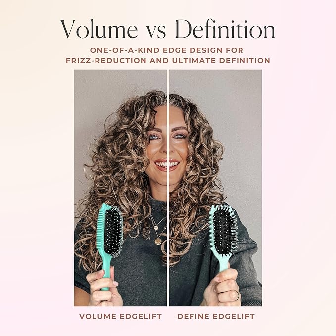 Bounce Curl Define EdgeLift Brush, 5-in-1 Tool for Effortlessly Defined Curls, Waves & Coils, Reduces Frizz - Tan