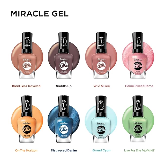 Sally Hansen Miracle Gel™, Road Less Traveled, Long Lasting, Gel-Like Formula, No UV Lamp Needed, Orange Nail Polish