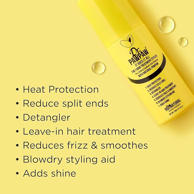 Dr. PawPaw It Does It All 7 In 1 Hair Treatment Styler - Cruelty-Free Heat Protection Spray for Hair - Ideal Heat Spray Protection for Hair - 5 oz