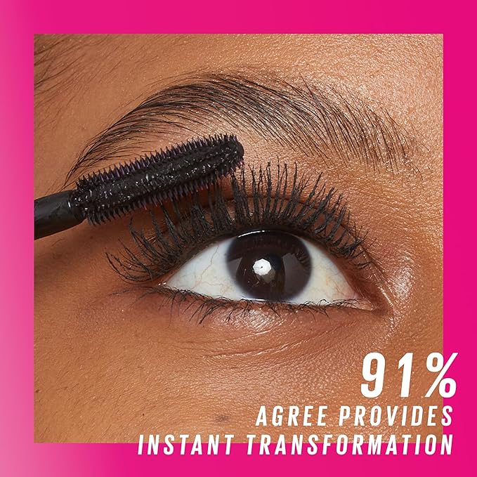 Maybelline Lash Sensational Firework Washable Mascara, Lengthening & Volumizing Mascara for up to 24HR wear, Brownish Black, 1 Count
