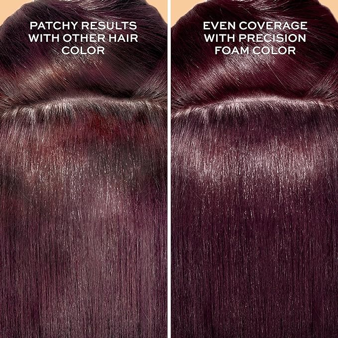 John Frieda Precision Foam Colour, Deep Cherry Brown 3VR, Full-coverage Hair Color Kit, Anti-Fade Gray Coverage, Deep Color Saturation Hair Dye, 1 Application