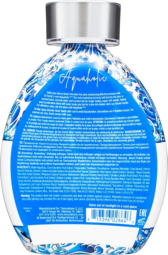 Ed Hardy Tanning Aquaholic - Coconut Surge Natural Bronzer Tanning Lotion 13.5 oz.
