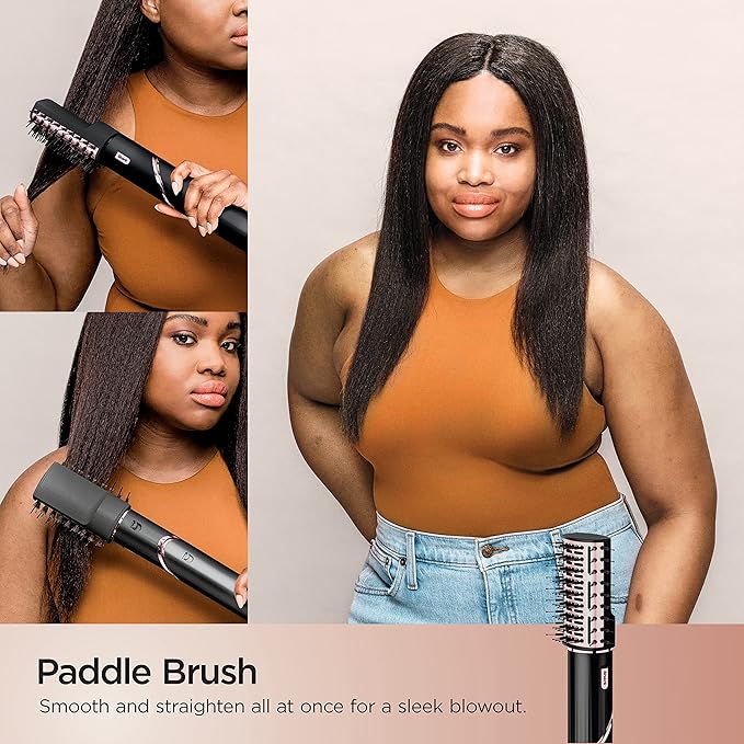 Shark FlexStyle Hair Dryer & Powerful Styling System with 6-Piece Hair Styling Tools, Paddle Brush, Curl-Defining Hair Diffuser, Auto-Wrap Curlers, Styling Concentrator, Oval Brush &, Black, HD440BK