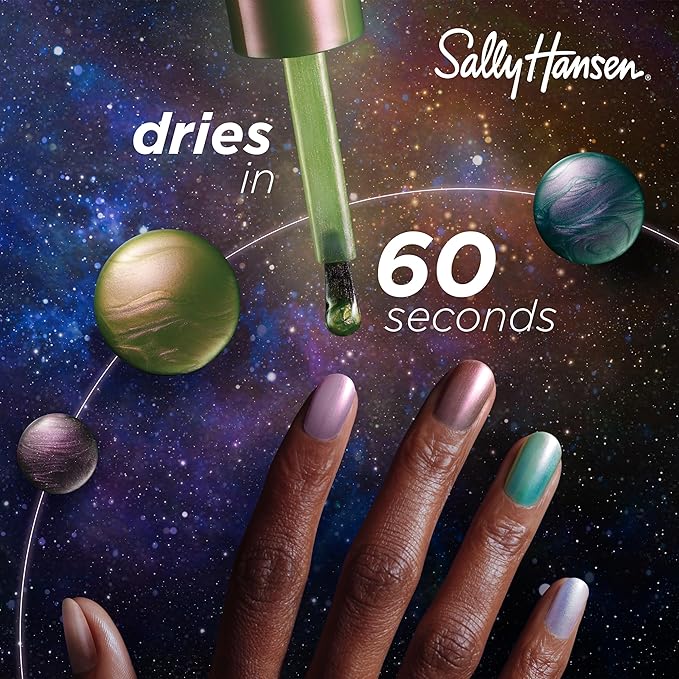 Sally Hansen Insta-Dri® Galactic, Ne-Blue-la, Quick Dry, Long Lasting, Streak-Free Shine, Metallic Blue Nail Polish