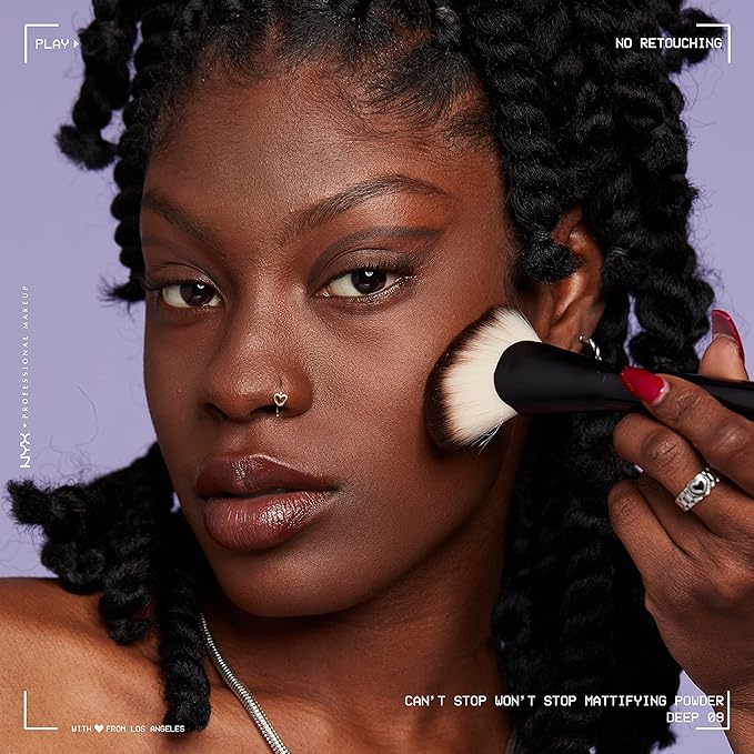 NYX PROFESSIONAL MAKEUP Can't Stop Won't Stop Mattifying Pressed Powder - Deep (Pack of 2)