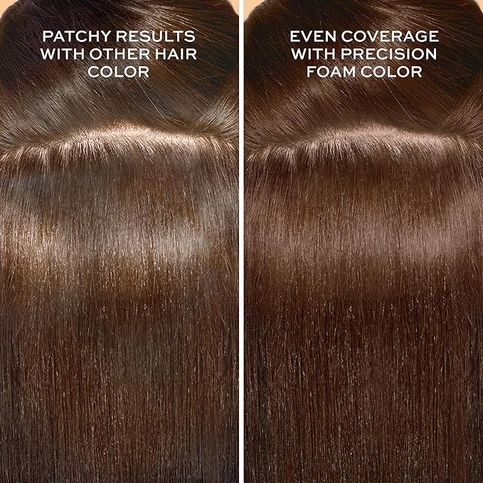 John Frieda Precision Foam Colour, Light Natural Brown 6N, Full-coverage Hair Color Kit, Anti-Fade Gray Coverage, Deep Color Saturation Hair Dye, Pack of 2