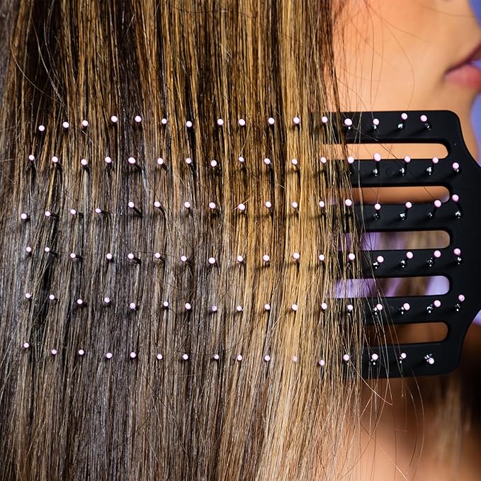 Gimme Beauty Vented Detangling Brush - Quick-Dry, Heat-Resistant Wet Brush for Thick or Thin Locks - Supports Healthy Hair - Flexible Curved Design for Fine Locks - Thick Hair