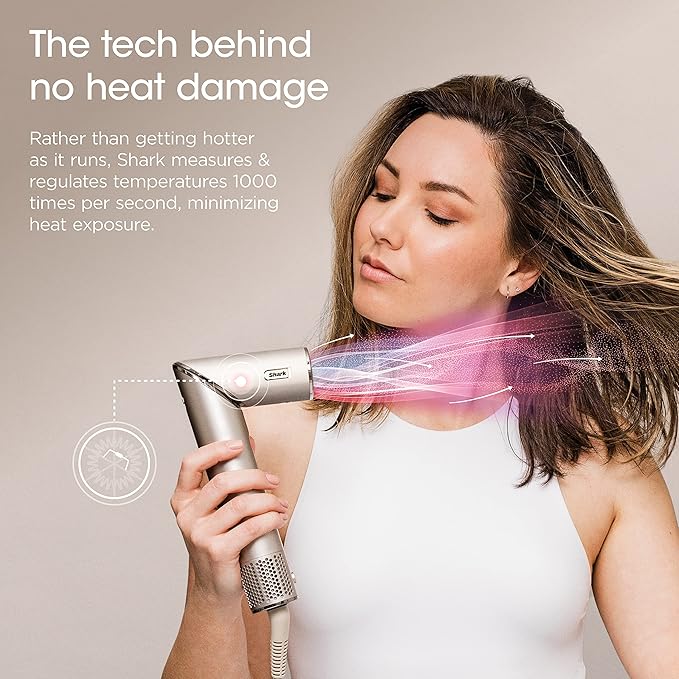 Shark HD435 FlexStyle Air Styling & Drying System, Powerful Hair Blow Dryer & Multi-Styler with Auto-Wrap Curlers, Curl-Defining Diffuser, Oval Brush, & Concentrator Attachment, Stone
