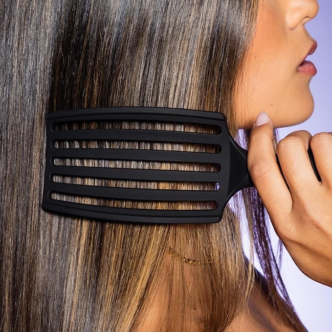 Gimme Beauty Vented Detangling Brush - Quick-Dry, Heat-Resistant Wet Brush for Thick or Thin Locks - Supports Healthy Hair - Flexible Curved Design for Fine Locks - Thick Hair