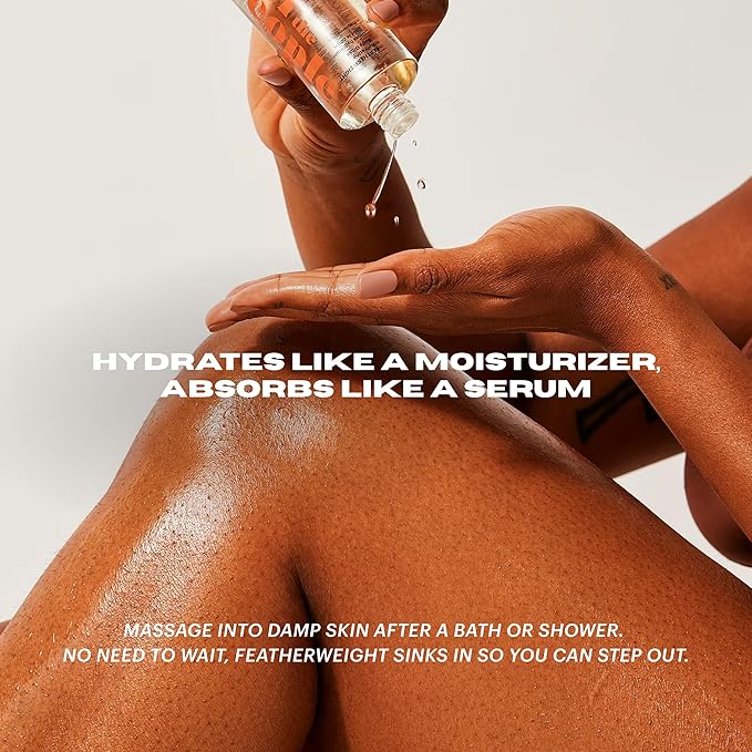 OUI the People FEATHERWEIGHT Hydrating Body Gloss, Unscented, Skin Barrier Boosting Serum Oil for Deep Hydration, Softens, Firms, and Enhances Skin Health, Shimmer Body Oil, 3.3 oz