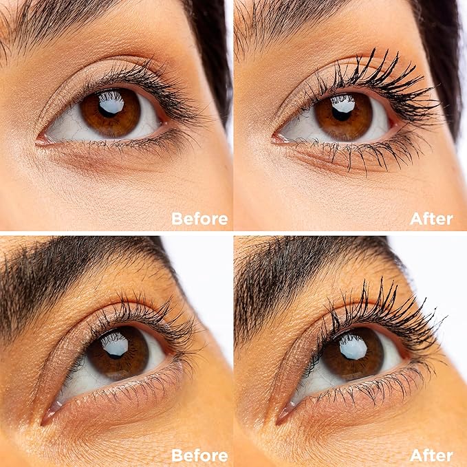 Pacifica Vegan Collagen Fluffy Lash Mascara – Black Thickening & Lengthening Mascara with Plant Fibers, Full Fluffy Lashes, Vegan & Cruelty-Free, 0.24 oz