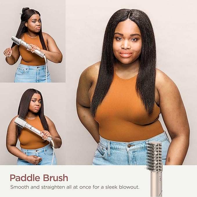 Shark HD430 FlexStyle Air Styling & Drying System, Powerful Hair Dryer Brush & Multi-Styler with Auto-Wrap Curlers, Paddle Brush, Oval Brush, Concentrator Attachment, Stone