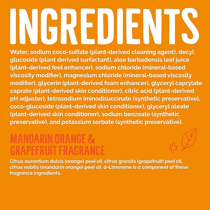 Seventh Generation Hand Soap, Mandarin Orange & Grapefruit , 12 Fl Oz (Pack of 8) - (Packaging May Vary)