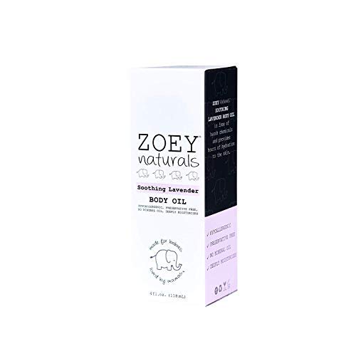 Zoey Naturals - Soothing Lavender Body Oil for Kids and Babies, Calming, Moisturizing, Hydrating, Made in USA