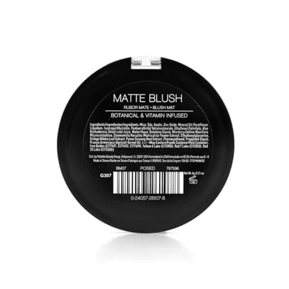 Palladio Matte Blush, Brushes onto Cheeks Smoothly, Soft Matte Look and Even Finish, Flawless Velvety Coverage, Effortless Blending Makeup, Flatters the Face, Convenient Compact, Poised