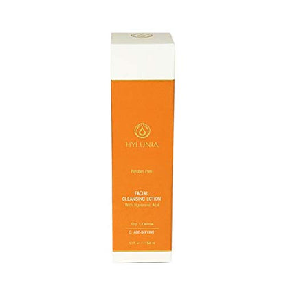 Hylunia Skincare Gentle Cleansing Lotion 5.1 oz with Hyaluronic Acid & Olive Oil Squalene – Hydrating, Non-Drying, pH Balanced Facial Cleanser for Sensitive & Mature Skin, Makeup Remover