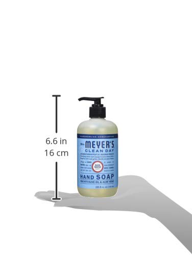 MRS. MEYER'S CLEAN DAY Hand Soap, Made with Essential Oils, Biodegradable Formula, Rain Water, 12.5 fl. oz - Pack of 6