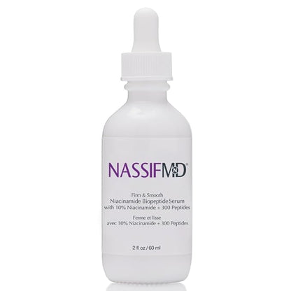 NassifMD Niacinamide Serum 10% with Cranberry Biopeptides and Ectoin, Brightening and Hydrating Vitamin B3 Face Serum, Evens Tone, Smooths Texture, Reduces Fine Lines, Boosts Radiance
