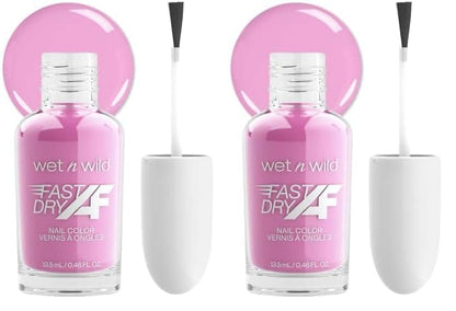 wet n wild Fast Dry AF Nail Polish Color, Pink Heels On The Beach | Quick Drying - 40 Seconds | Long Lasting - 5 Days, Shine (0.46 Fl Oz) (Pack of 2)