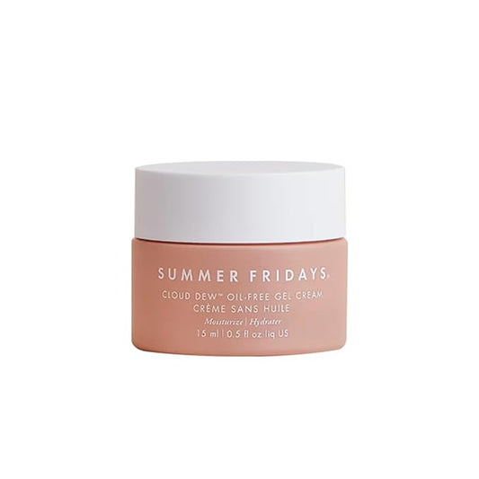 Summer Fridays Cloud Dew Gel Cream Moisturizer Mini - Lightweight Face Moisturizer with Hyaluronic Acid + Ceramides for Skin Plumping Hydration and Glowing Skin (0.5 Fl Oz)