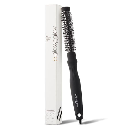 Professional Salon Round Brush with Ceramic Coating for Blow Drying - Salon Blowout Styling. Quick Styling and Voluminous Hair. (0.6 Inch)