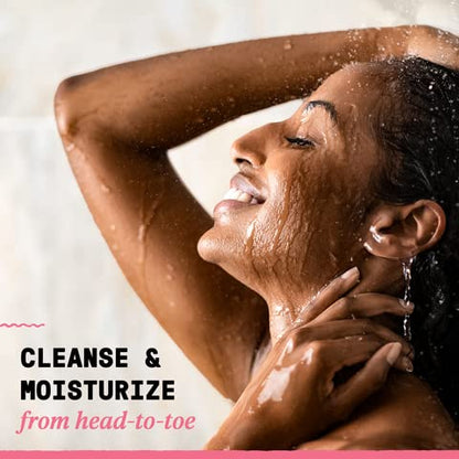 Alaffia Authentic African Black Soap, Rosewater Peony, 2-Pack – All-in-One Moisturizing Cleanser for Face, Hands, Body & Hair, 32 Oz Ea