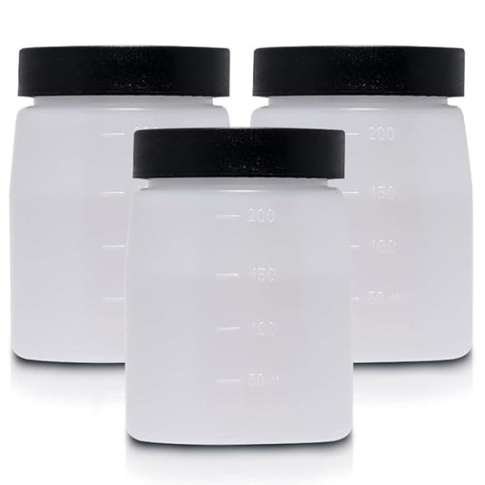 Bronze Tan Spray Tan Replacement Cups with Lids (3Pack) For Bronze Tan Spray Tan Machine 200ml - Machine Not Included - Storage Bottles for DHA Spray Tan