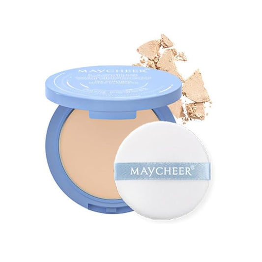 LAMUSELAND Pressed Powder Compact, Oil Control Brighten Skin Girls (JG02)