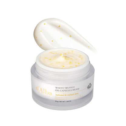 d'alba Piedmont Italian White Truffle Oil Capsule Cream, Glass Skin with Vita-Cera Oil Capsules, Deep Hydration Face Moisturizer (1.94 oz.)