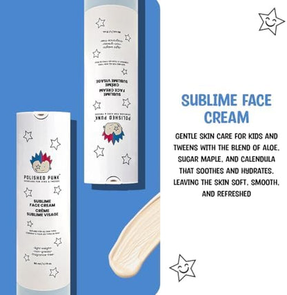 All-Natural Sublime Face Cream for Kids & Tweens, Fragrance-Free, Lightweight, Non-Greasy Face Moisturizer, 50 ml/1.7 fl oz | Skincare for All Types