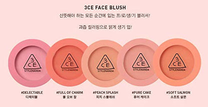 3CE Style Nanda Face Blush, Matte, Pink, Palette, 5g, 0.17oz (DELECTABLE)