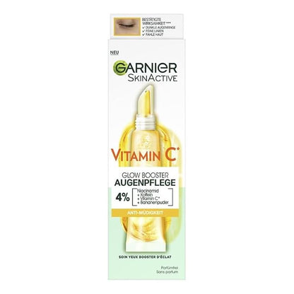 Garnier Eye Cream, With 4% Vitamin C, Brightening Eye Treatment For Dark Circles, Prevents Under Eye Bags And Puffiness, Vitamin C*, 15ml