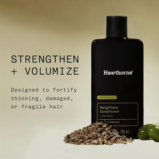 Hawthorne Men's Weightless Conditioner. For Thinning and Thin Hair. Delivers Silky Smooth & Strong Hair with a Weightless Formula. Sulfate-Free, Paraben Free. 8 fl. oz. 2-Pack.
