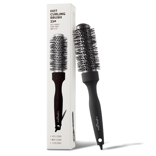 Professional Salon Round Brush with Ceramic Coating for Blow Drying - Salon Blowout Styling. Quick Styling and Voluminous Hair. (1.3 inch)