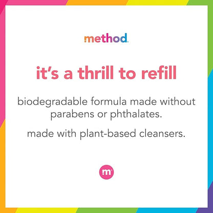 Method Premium Gel Hand Wash Refill, Vetiver + Amber, Recyclable Bottles, Biodegradable Formula, 34 fl oz (Pack of 4) (Packaging May Vary)