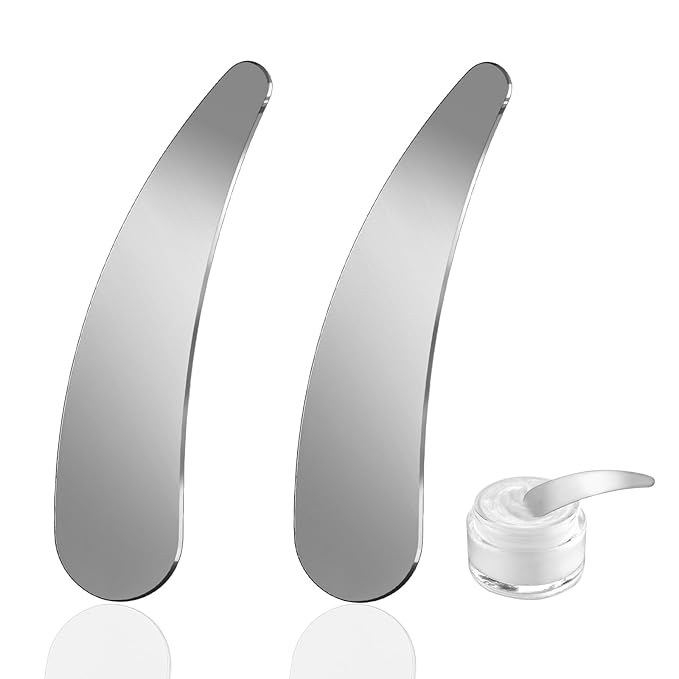 2Pcs Mini Metal Cosmetic Spatulas, Skincare SpatulaMixing