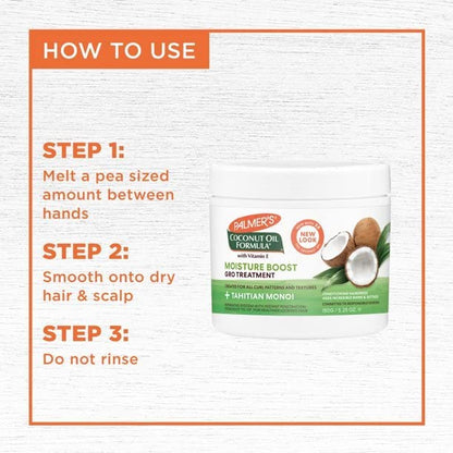 Palmers Coconut Oil Moisture Gro Hairdress Jar 5.25 Ounce (155ml) (Value Pack of 3))