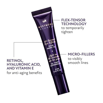 Westmore Beauty 60 Second Eye Effects - Eye Serum - Under Eye Cream - Instant Eye Tightening Serum & Instant Eye Bag Remover Puffiness - Light to Medium - Firming Serum 0.68 fl oz / 20 mL