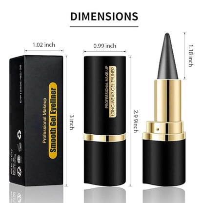 Kaely 2Pcs Black Gray Gel Eyeliner Pencil,Natural Cream Eye Liner Waterproof Smudge Proof,Cat Eye Black Smokey Eyeshadow Palette Stick Crayon,Goth Halloween Makeup,delineador de ojos contra el agua