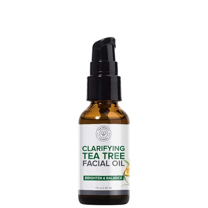 Clarifying Tea Tree Facial Oil, Targets Acne and Uneven Skin Tone, Antioxidant-Rich Beauty Oil, 1-fl oz/30ml (1 Pack)
