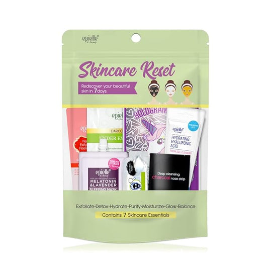 Epielle Skincare Reset 7-Day Kit, Korean Beauty, Korean Skincare, All in one Kit, Gift Set, Beauty Gift, Spa Day, Spa Gifts for Women (Pack of 1, Skincare Reset 7-Day Kit)