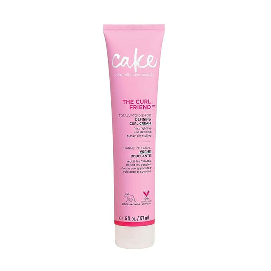 Cake Beauty Curl Friend Defining Curl Cream - Bounce Curly Hair Styling Product & Anti Frizz Control Heat Protectant for Hair Detangler – Cruelty Free & Vegan (Pack of 2)