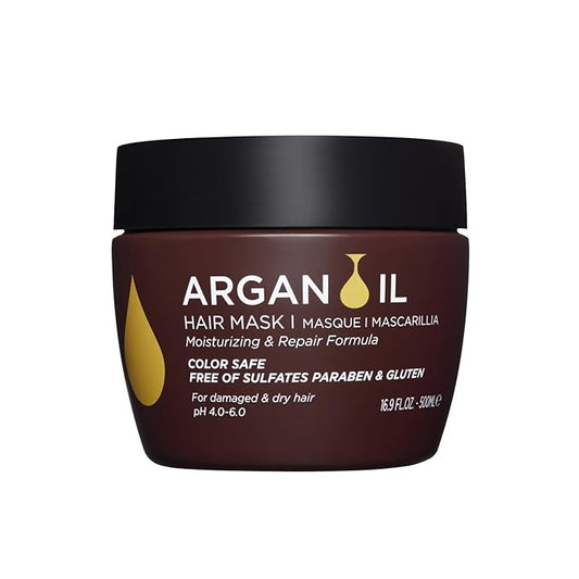 Luseta Argan Oil Hair Mask for Damaged Hair Deep Conditioning Thickening for Thin Hair Hydrate for Dry Hair 16.9 oz