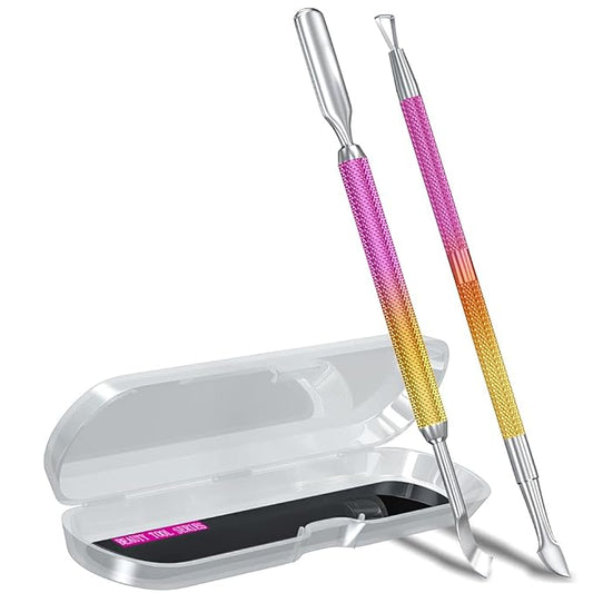 2pcs metal pink-yellow gradient cuticle