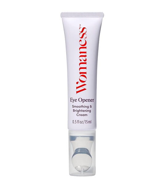 Womaness Eye Opener Anti Aging Eye Cream - Hyaluronic Acid & Bakuchiol Alternative Retinol Eye Cream for Dark Circles and Puffiness + Red Algae Extract to Firm & Revitalize Under Eye Bags (15ml)