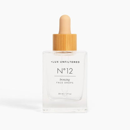'+ Lux Unfiltered N°12 Bronzing Face Drops in Fragrance Free, Self Tanning Face Drops, Hyaluronic Acid, Vitamin E, Passionfruit Oil, Gluten Free, Cruelty Free + Vegan Free Self Tanner