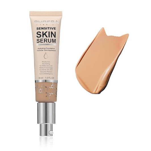 PHOERA Hydrating Essence Foundation,Waterproof and Light Long Lasting Buff Beige)