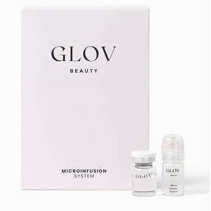 Micro Infusion System – 0.25mm 24k Gold Cosmetic Facial Stamp with Hyaluronic Acid & Peptide Serum Ampoules – At-Home Hydrating & Plumping Glow Kit for Face & Lips